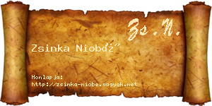 Zsinka Niobé névjegykártya